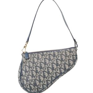 VTG CHRISTIAN DIOR MONOGRAM TROTTER CANVAS MINI SADDLE MINI SHOULDER BAG